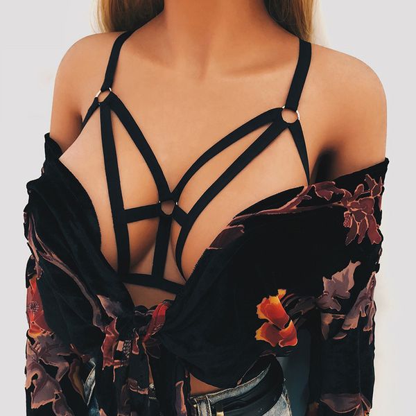 black bra bustier harness women lingerie bondage straps adjustable elastic bandage hollow out erotic crop bralette, Red;black
black bra bustier harness women lingerie bondage straps adjustable elastic bandage hollow out erotic crop bralette, Red;black