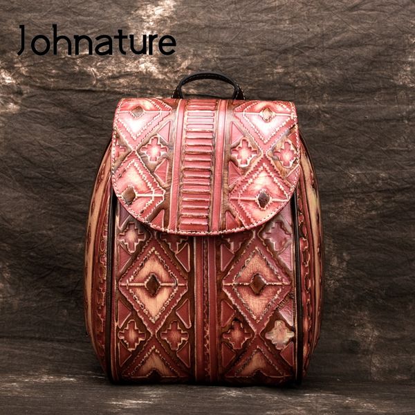 johnature vintage leather women backpack 2019 new embossing geometric cowhide luxury travel bag mini backpack
johnature vintage leather women backpack 2019 new embossing geometric cowhide luxury travel bag mini backpack