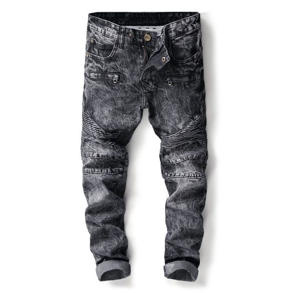 2019 fashion hip hop fake zipper patch men retro jeans snow wash biker jeans men loose slim destroyed torn ripped denim trousers, Blue
2019 fashion hip hop fake zipper patch men retro jeans snow wash biker jeans men loose slim destroyed torn ripped denim trousers, Blue