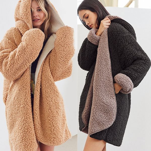 women winter coat lamb hair in lazy coat on both sides wadded jacket women warm outwear, Black
women winter coat lamb hair in lazy coat on both sides wadded jacket women warm outwear, Black