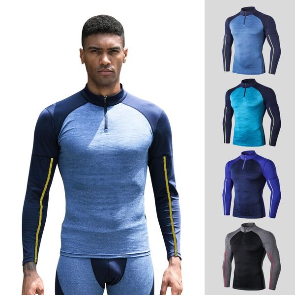 men's sportswear autumn and winter long sleeves pro tight high-elastic sportswear cycling running training quick-drying clothes, Black;blue
men's sportswear autumn and winter long sleeves pro tight high-elastic sportswear cycling running training quick-drying clothes, Black;blue