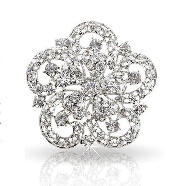 2 inch vintage look rhodium silver tone clear rhinestone crystal diamante wedding invitation brooch party prom gifts, Gray
2 inch vintage look rhodium silver tone clear rhinestone crystal diamante wedding invitation brooch party prom gifts, Gray