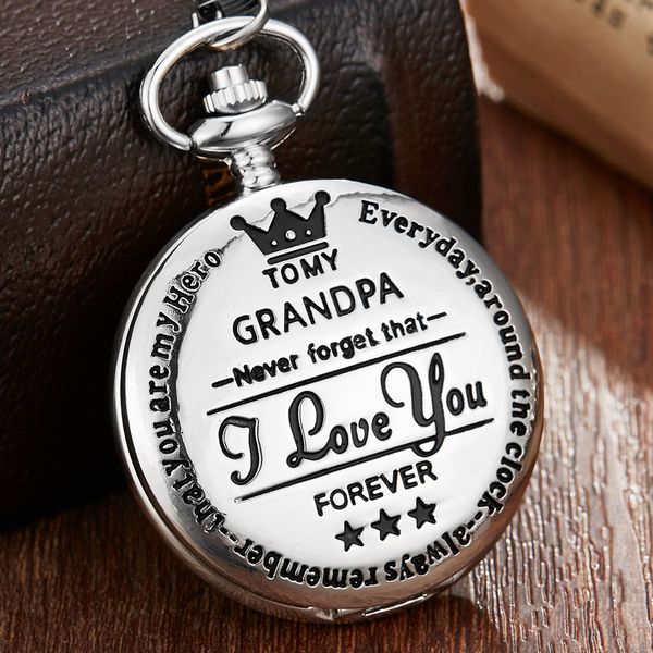 luxury quartz pocket watch with chain to my grandpa i love you necklace pocket watch men birthday gift present reloj de bolsillo, Slivery;golden
luxury quartz pocket watch with chain to my grandpa i love you necklace pocket watch men birthday gift present reloj de bolsillo, Slivery;golden
