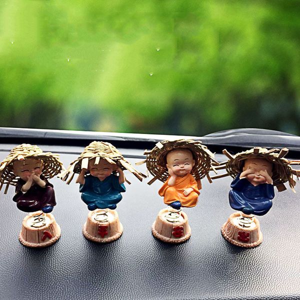 car dashboard shaking head toy cute resin straw hat four sets of small monk auto decoration accessories car doll ornaments
car dashboard shaking head toy cute resin straw hat four sets of small monk auto decoration accessories car doll ornaments