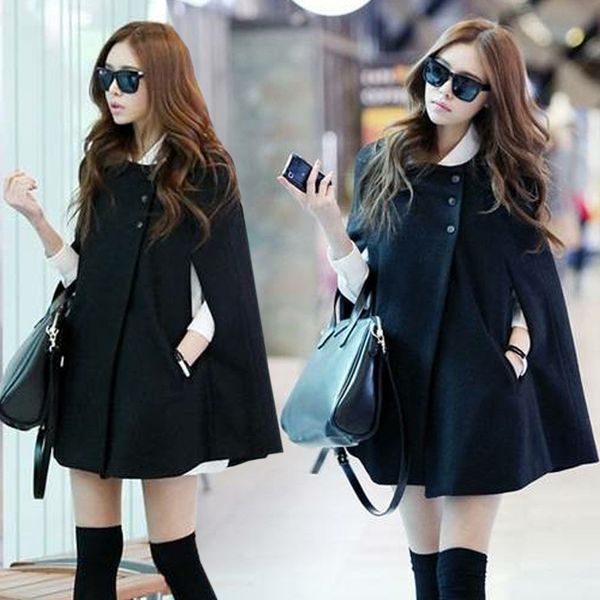 new autumn winter women coat plus size fashion o-neck solid casual loose cloak woolen blends coat for women large cape outerwear, Black
new autumn winter women coat plus size fashion o-neck solid casual loose cloak woolen blends coat for women large cape outerwear, Black