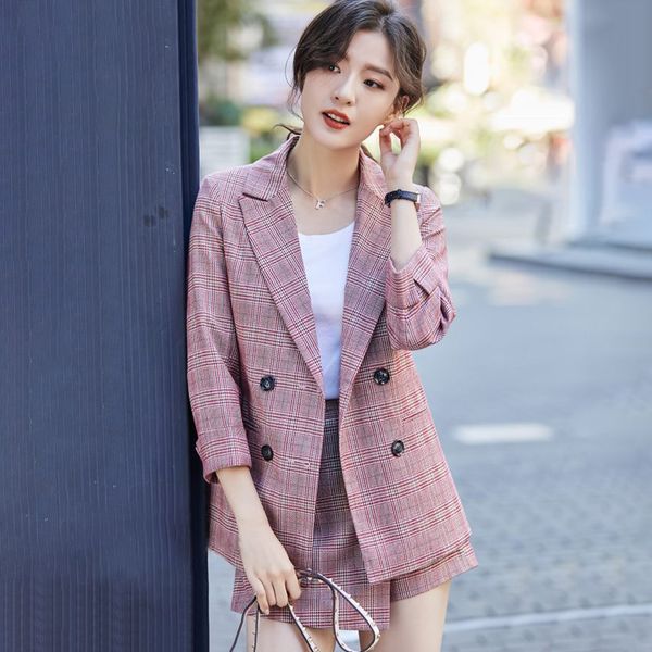 women's suits & blazers spring 2021 fashionable chic suit female english web celebrity grid wind pink leisure jackets, White;black
women's suits & blazers spring 2021 fashionable chic suit female english web celebrity grid wind pink leisure jackets, White;black