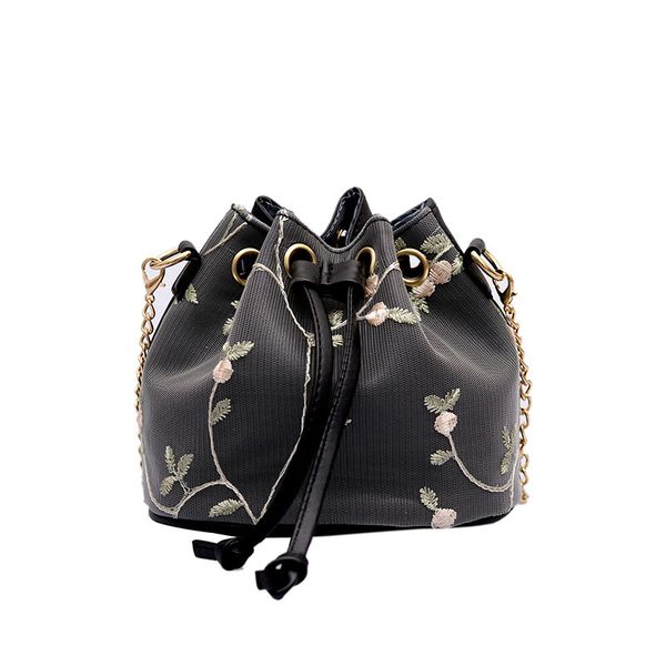 new summer girl pu lace flowers handbag women's embroidery bucket chains messenger bag black white pink bag
new summer girl pu lace flowers handbag women's embroidery bucket chains messenger bag black white pink bag