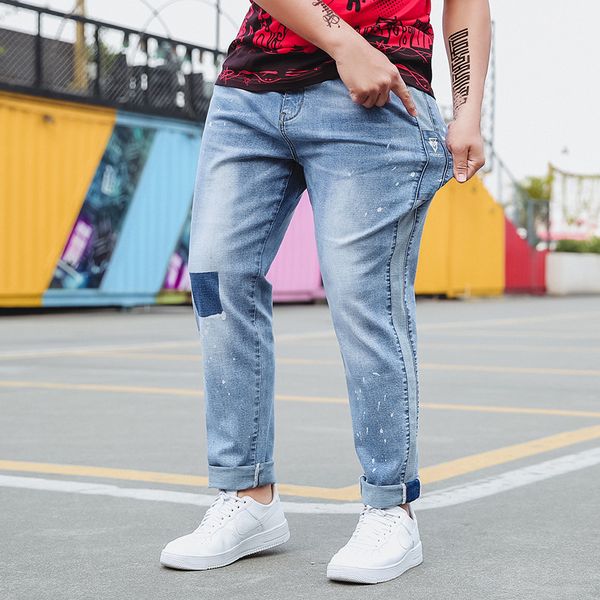 2020 new fashion denim man stretch jeans mens desinger bike classic straight plus size 28-44 46 48 hip hop punk streetwear, Blue
2020 new fashion denim man stretch jeans mens desinger bike classic straight plus size 28-44 46 48 hip hop punk streetwear, Blue