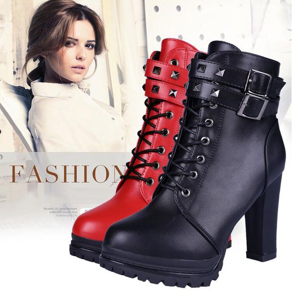 2019 autumn winter ladies martin boots european and american high-heeled tide boots women rivet belt buckle waterproof platform knight boots, Black
2019 autumn winter ladies martin boots european and american high-heeled tide boots women rivet belt buckle waterproof platform knight boots, Black