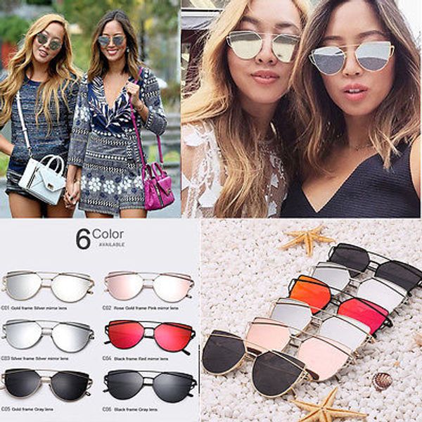 retro womens mirror sunglasses metal frame golden leg cat eye shades eyeglasses 6 color lens, White;black
retro womens mirror sunglasses metal frame golden leg cat eye shades eyeglasses 6 color lens, White;black