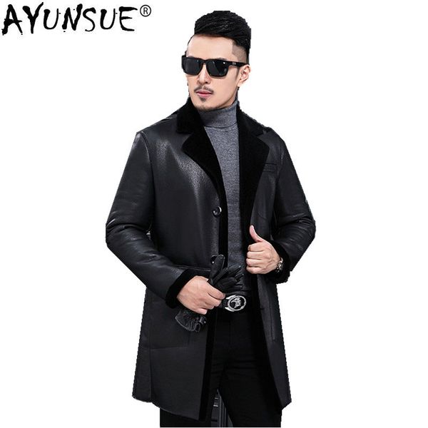 ayunsue genuine leather jacket winter natural wool liner coat men sheepskin leather jacket veste homme hiver lj18f027 my785, Black
ayunsue genuine leather jacket winter natural wool liner coat men sheepskin leather jacket veste homme hiver lj18f027 my785, Black