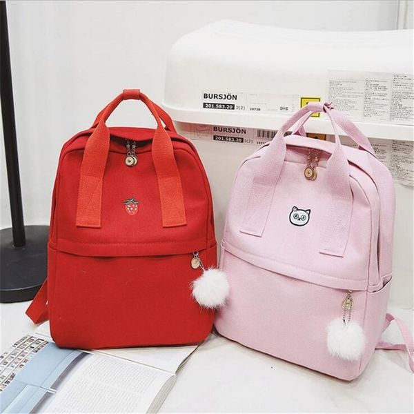 girls backpack canvas cute embroidered cat crown pattern small fresh sweet lovely preppy style satchel dual shoulder backpack
girls backpack canvas cute embroidered cat crown pattern small fresh sweet lovely preppy style satchel dual shoulder backpack