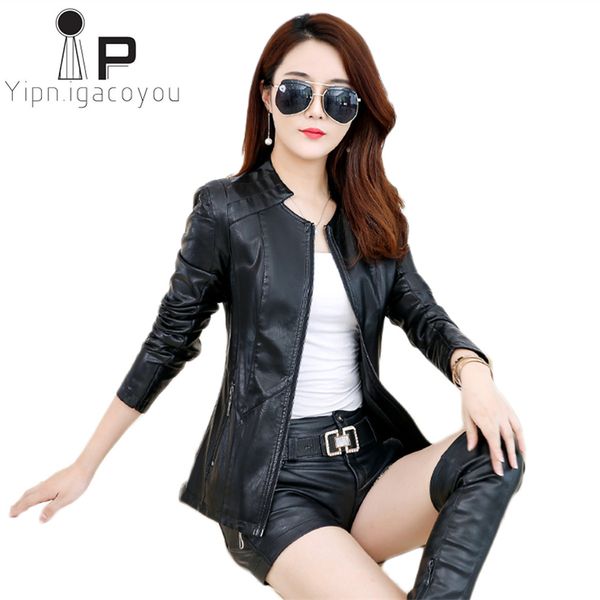 plus size 5xl autumn new fashion faux leather jacket women short slim soft jacket biker solid leather women outwear mujer, Black
plus size 5xl autumn new fashion faux leather jacket women short slim soft jacket biker solid leather women outwear mujer, Black