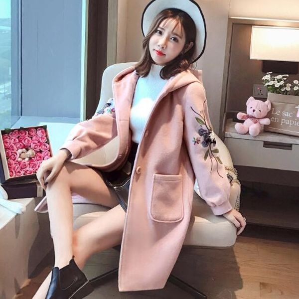 new 2017 brands design women's winter embroidering coat long wool winter coat women warm printing wool long women's outwear, Black
new 2017 brands design women's winter embroidering coat long wool winter coat women warm printing wool long women's outwear, Black