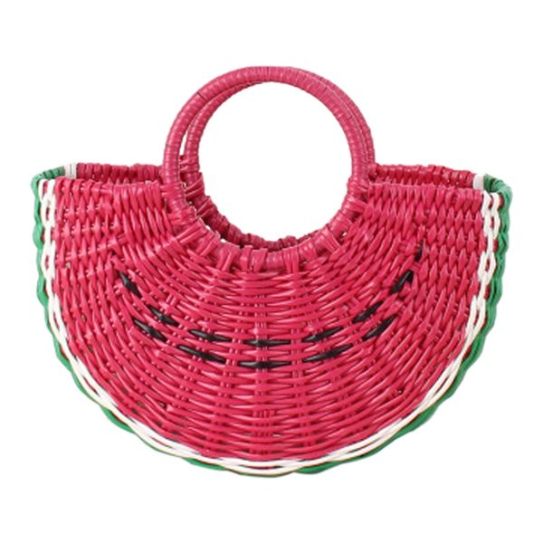 beach holiday beach straw bag female handbag cute semi-circular hand-woven bag handbag