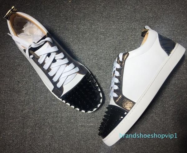 2019 designer mens red bottoms shoes studded spikes low flats casual sneakers for men wedding party dress leather, Black
2019 designer mens red bottoms shoes studded spikes low flats casual sneakers for men wedding party dress leather, Black