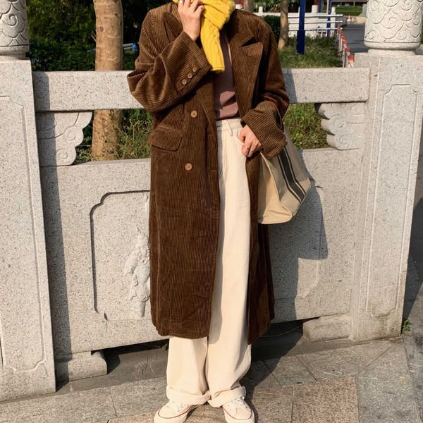 hzirip new fashion autumn corduroy long trench coat double-breasted cotton padded thick warm windbreaker women winter clothes, Tan;black
hzirip new fashion autumn corduroy long trench coat double-breasted cotton padded thick warm windbreaker women winter clothes, Tan;black
