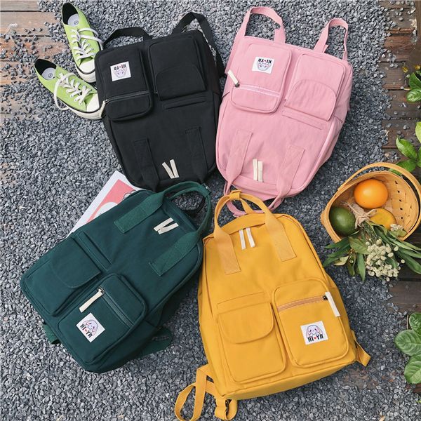 portable compact canvas bag, large-capacity student fashion backpack