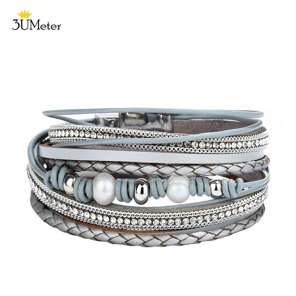 3umeter leather wrap bracelet handmade multilayer leather bangle pearl alloy braided rope bracelet charm jewelry for women femme, Golden;silver
3umeter leather wrap bracelet handmade multilayer leather bangle pearl alloy braided rope bracelet charm jewelry for women femme, Golden;silver