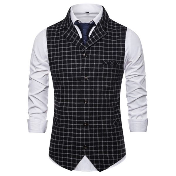 men's vests vest suit gentleman collar plaid business casual formal wedding banquet party, Black;white
men's vests vest suit gentleman collar plaid business casual formal wedding banquet party, Black;white