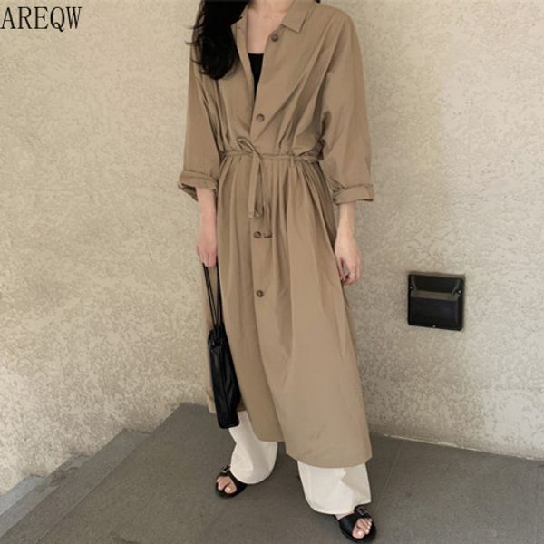women's trench coats retro minority type single-breasted lace-up loose dress long coat women thin autumn spring clothes, Tan;black
women's trench coats retro minority type single-breasted lace-up loose dress long coat women thin autumn spring clothes, Tan;black