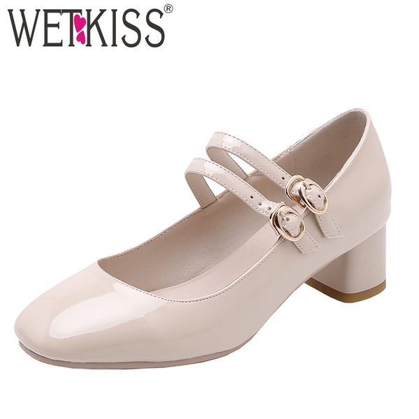 wetkiss thick heels pumps women square toe footwear patent pu mary jane shoes female party ballet shoes woman spring 2019 new, Black;white
wetkiss thick heels pumps women square toe footwear patent pu mary jane shoes female party ballet shoes woman spring 2019 new, Black;white