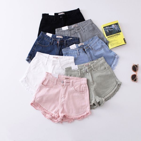 vintage fringe denim shorts women casual pockets female jeans shorts candy colors 2019 summer high waist slim hot, White;black
vintage fringe denim shorts women casual pockets female jeans shorts candy colors 2019 summer high waist slim hot, White;black