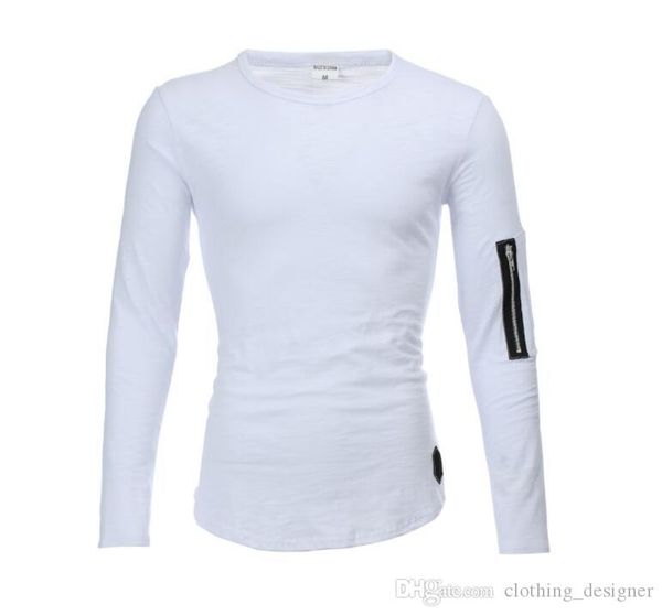 new men's solid color round neck long-sleeved t-shirt arm zipper stitching personality long-sleeved t-shirt mens designer t shirts, White;black
new men's solid color round neck long-sleeved t-shirt arm zipper stitching personality long-sleeved t-shirt mens designer t shirts, White;black