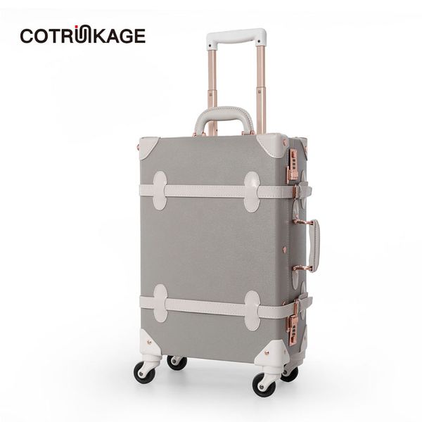 cotrunkage grey 26" pu leather large hard shell retro luggage suitcase women travel spinner vintage luggage trunk with 4 wheels
cotrunkage grey 26" pu leather large hard shell retro luggage suitcase women travel spinner vintage luggage trunk with 4 wheels