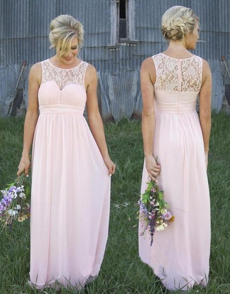pink lace sheer crew neck chiffon bridesmaid dresses illusion back country style maternity long maid of honor dresses, White;pink
pink lace sheer crew neck chiffon bridesmaid dresses illusion back country style maternity long maid of honor dresses, White;pink