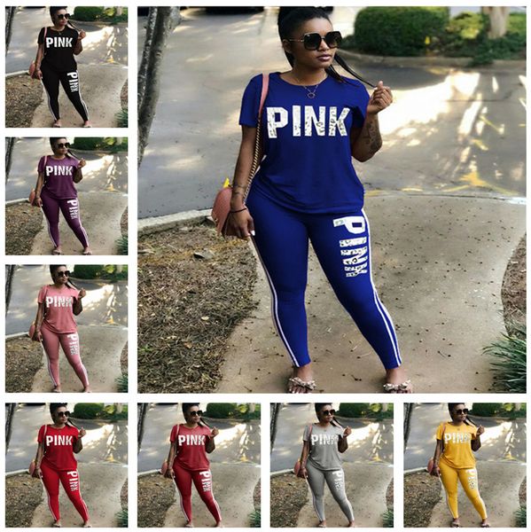 Pink letter track uit hort leeve t hirt top pant 2 piece women et pink outfit ummer t hirt tee legging port wear clothe uit, Gray
Pink letter track uit hort leeve t hirt top pant 2 piece women et pink outfit ummer t hirt tee legging port wear clothe uit, Gray