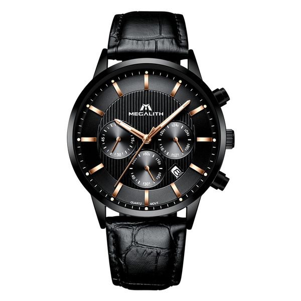 megalith luxury mens watch waterproof chronograph wrist watch genuine leather sport business quartz men's montre hommeu, Slivery;brown
megalith luxury mens watch waterproof chronograph wrist watch genuine leather sport business quartz men's montre hommeu, Slivery;brown