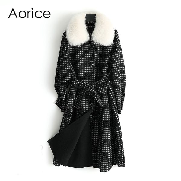 women's wool & blends pudi women 90% lattice fabric coat lady fur collar leisure fall/winter long outwear zy19151, Black
women's wool & blends pudi women 90% lattice fabric coat lady fur collar leisure fall/winter long outwear zy19151, Black