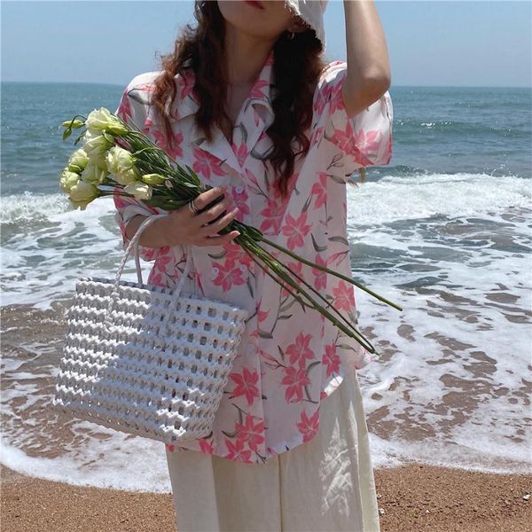 pink flower printed женщина boyfriend рубашка с длинным рукавом summer tops, White
pink flower printed женщина boyfriend рубашка с длинным рукавом summer tops, White