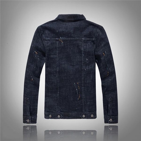 fashion mens denim jacket cool man casual printed jeans coats outerwear long sleeve slim fit brand clothing motorcycle jackets, Black;brown 
fashion mens denim jacket cool man casual printed jeans coats outerwear long sleeve slim fit brand clothing motorcycle jackets, Black;brown