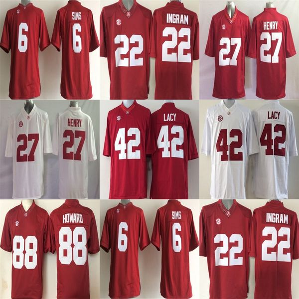 mens alabama crimson tide 6 sims 22 ingram 27 henry 42 lacy 88 howard red white stitched college football jerseys, Black;red
mens alabama crimson tide 6 sims 22 ingram 27 henry 42 lacy 88 howard red white stitched college football jerseys, Black;red