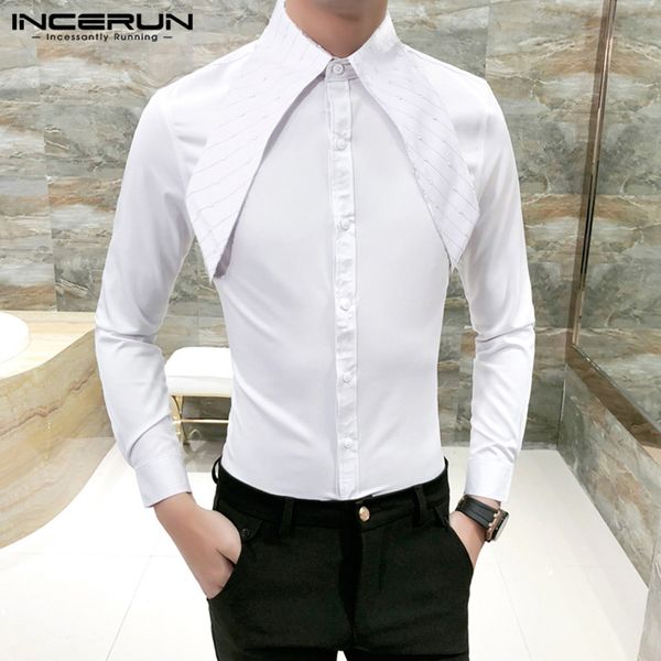 incerun fashion dress shirt men lapel new design solid korean social casual long sleeve clubwear men wedding shirts camisa, White;black
incerun fashion dress shirt men lapel new design solid korean social casual long sleeve clubwear men wedding shirts camisa, White;black