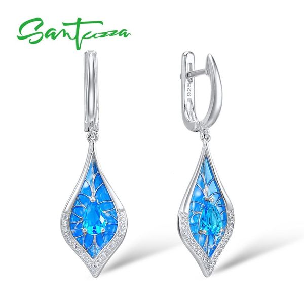 santuzza silver earrings for women pure 925 sterling silver sparkling blue crystal leaf drop earrings brincos party fine jewelry cj191203, Golden
santuzza silver earrings for women pure 925 sterling silver sparkling blue crystal leaf drop earrings brincos party fine jewelry cj191203, Golden