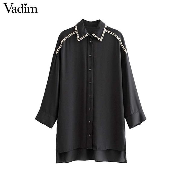 vadim women fashion pearl beading decorate blouse patchwork long sleeve shirt female chic office wear cozy casual lb519, White
vadim women fashion pearl beading decorate blouse patchwork long sleeve shirt female chic office wear cozy casual lb519, White