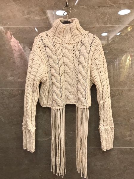 autumn and winter 2019 new women's high collar nail drilling tassel splicing twist long sleeve sweater knitwear 1211, White;black
autumn and winter 2019 new women's high collar nail drilling tassel splicing twist long sleeve sweater knitwear 1211, White;black