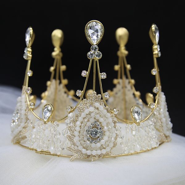 rosebridalpark luxury jewelry rhinestone queen round crowns tiaras princess headdress wedding bridal party gold hair accessories, Golden;white
rosebridalpark luxury jewelry rhinestone queen round crowns tiaras princess headdress wedding bridal party gold hair accessories, Golden;white
