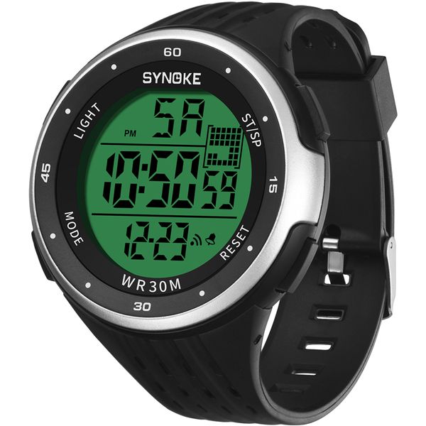 synoke men digital watches black outdoor sports electronic large dial shockproof watches fashion waterproof clocks, Slivery;brown
synoke men digital watches black outdoor sports electronic large dial shockproof watches fashion waterproof clocks, Slivery;brown