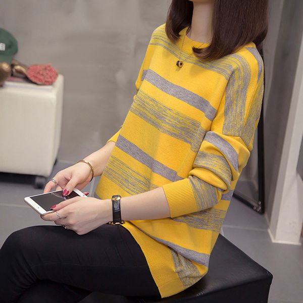 women's sweaters sweater spring autumn women striped o-neck show thin pullovers long sleeve female knitted loose casual, White;black
women's sweaters sweater spring autumn women striped o-neck show thin pullovers long sleeve female knitted loose casual, White;black