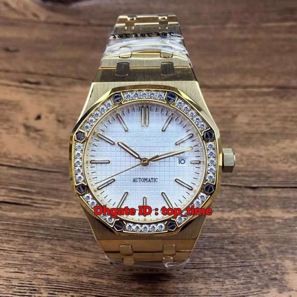 10 style watch 41mm a2813 automatic mens watch 15400st 18k gold diamond bezel white dial stainless steel strap gents watches, Slivery;brown 
10 style watch 41mm a2813 automatic mens watch 15400st 18k gold diamond bezel white dial stainless steel strap gents watches, Slivery;brown