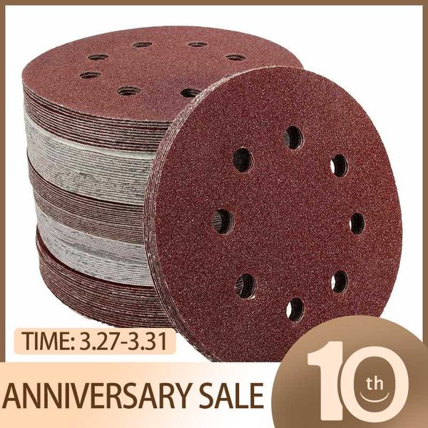 10pcs 125mm round sandpaper eight hole disk sand sheets grit hook and loop sanding disc polish woodworking accessories
10pcs 125mm round sandpaper eight hole disk sand sheets grit hook and loop sanding disc polish woodworking accessories