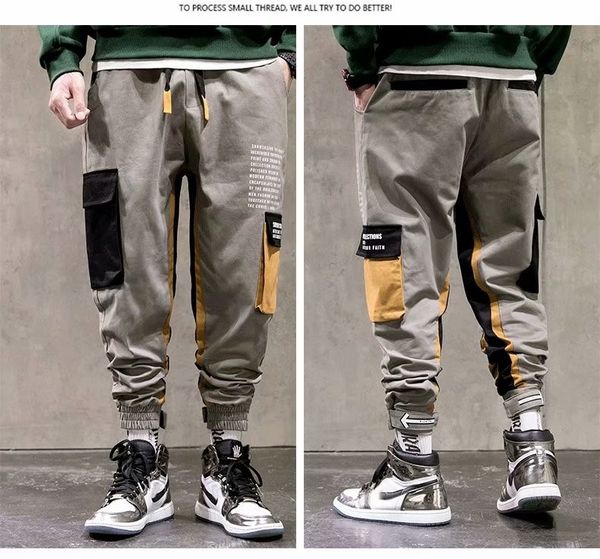 men's pants casual fitness sports elastic waist big pocket cargo men jogging street attire long, Black
men's pants casual fitness sports elastic waist big pocket cargo men jogging street attire long, Black