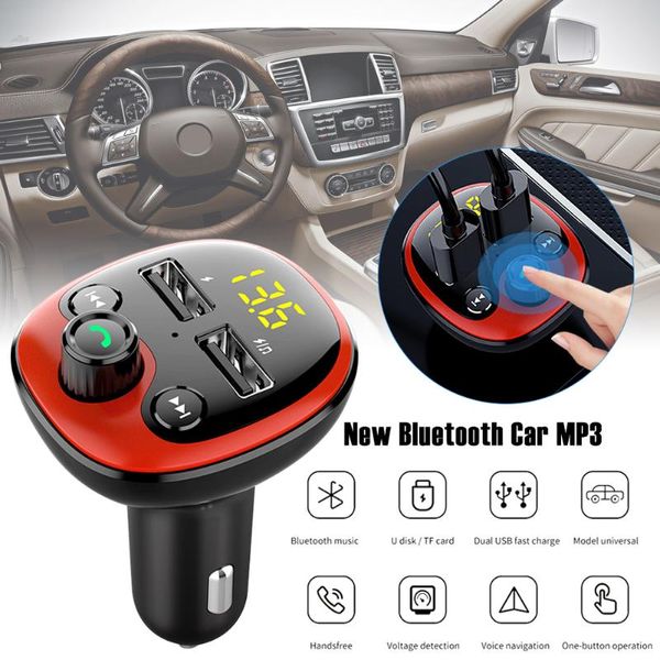 

car bluetooth fm transmitter with dual 3.1a usb charging ports hands-car charger radio receiver mp3 player