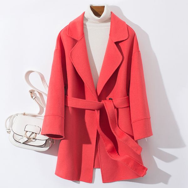 spring autumn women wool coat loose warm 100%wool long winter turn-down collar adjustable belt wool coat women office elegant, Black
spring autumn women wool coat loose warm 100%wool long winter turn-down collar adjustable belt wool coat women office elegant, Black