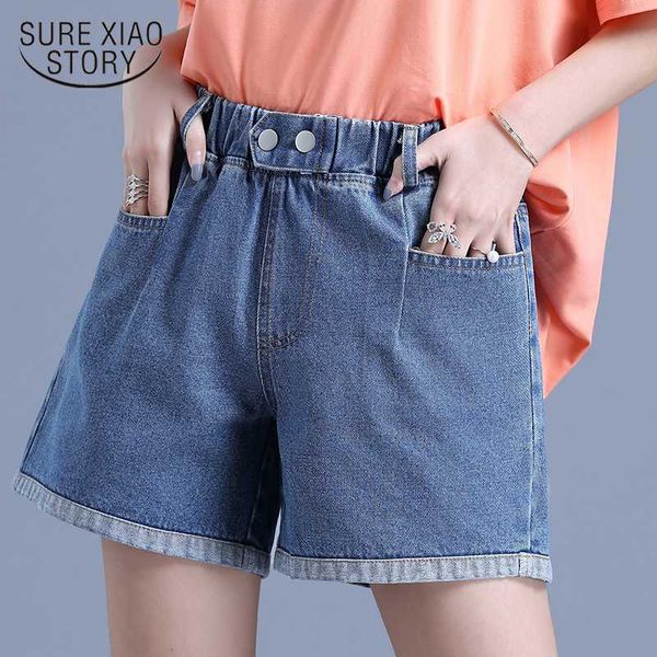 short femme summer casual shorts women blue elastic high waist denim shorts women loose pocket jeans for 9007 50, White;black
short femme summer casual shorts women blue elastic high waist denim shorts women loose pocket jeans for 9007 50, White;black