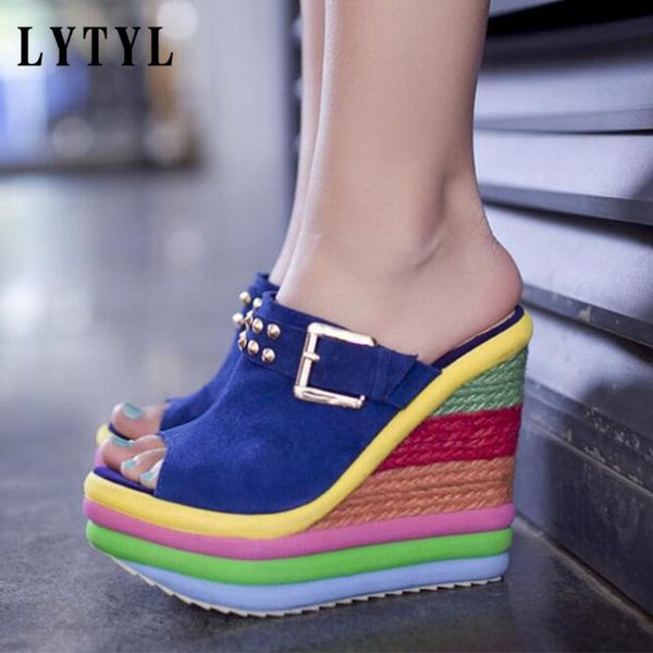 ins colorful leisure women wedges shoes 2020 summer sandals woman mules party platform high heels shoes woman e-51, Black
ins colorful leisure women wedges shoes 2020 summer sandals woman mules party platform high heels shoes woman e-51, Black